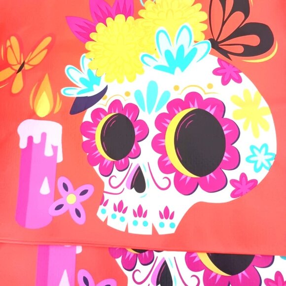 Dia de Los Muertos - Lot Of 4 Sugar Skull Reusable Halloween Large Bags New - Picture 3 of 6